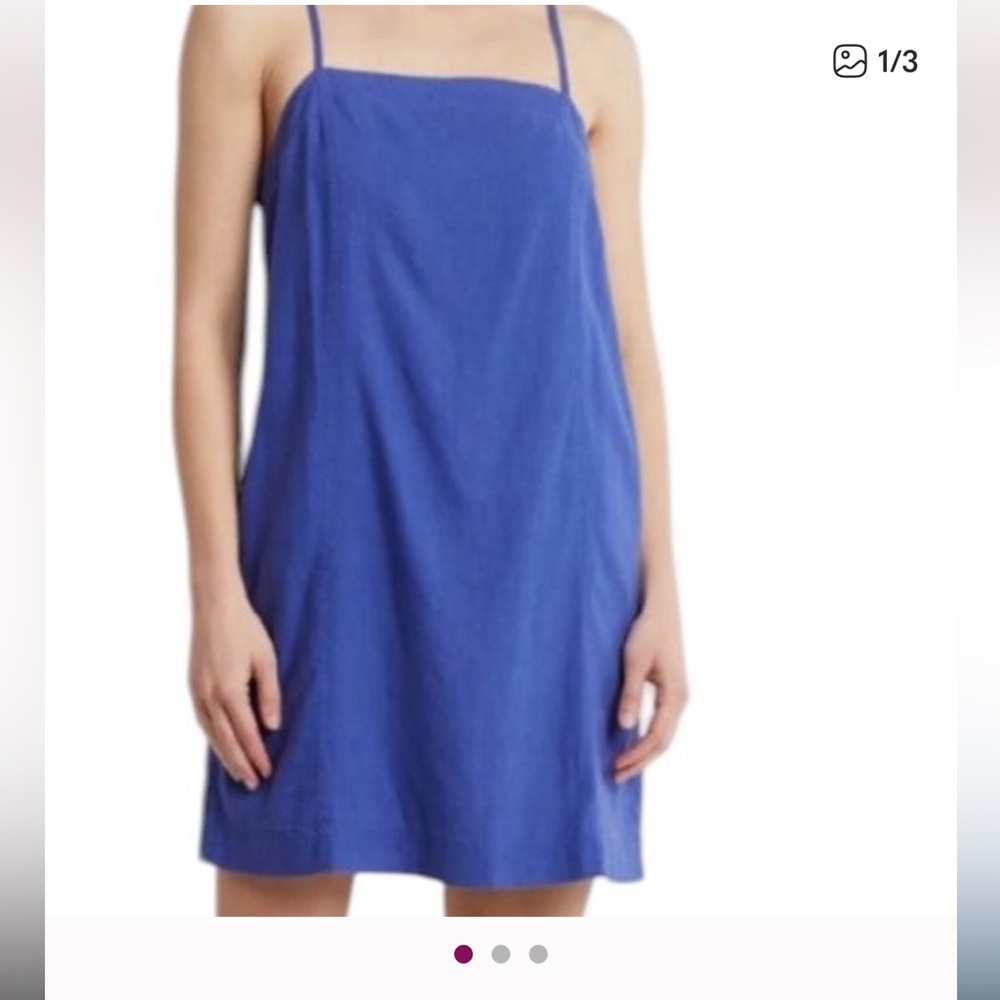 Madewell Goldie Linen Blue Mini Dress Size 8